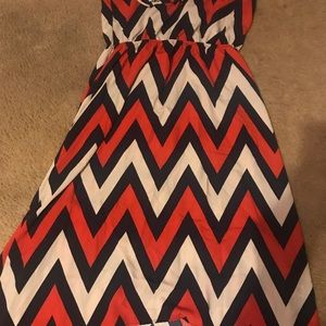 Navy blue and orange dress